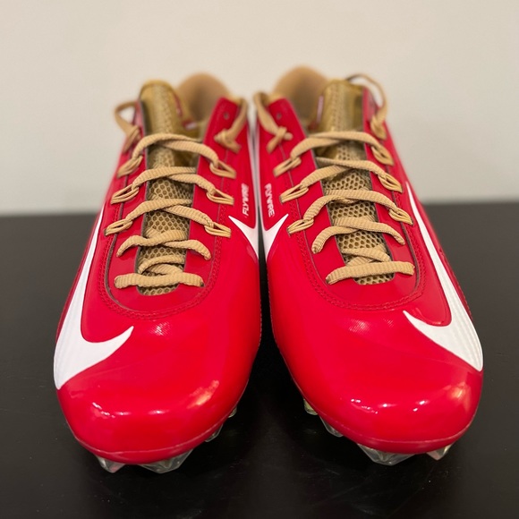 Size 9.5 Nike Vapor Carbon Elite 2 TD Football Cleats Red Gold 49ers 657441-628 - Picture 4 of 6